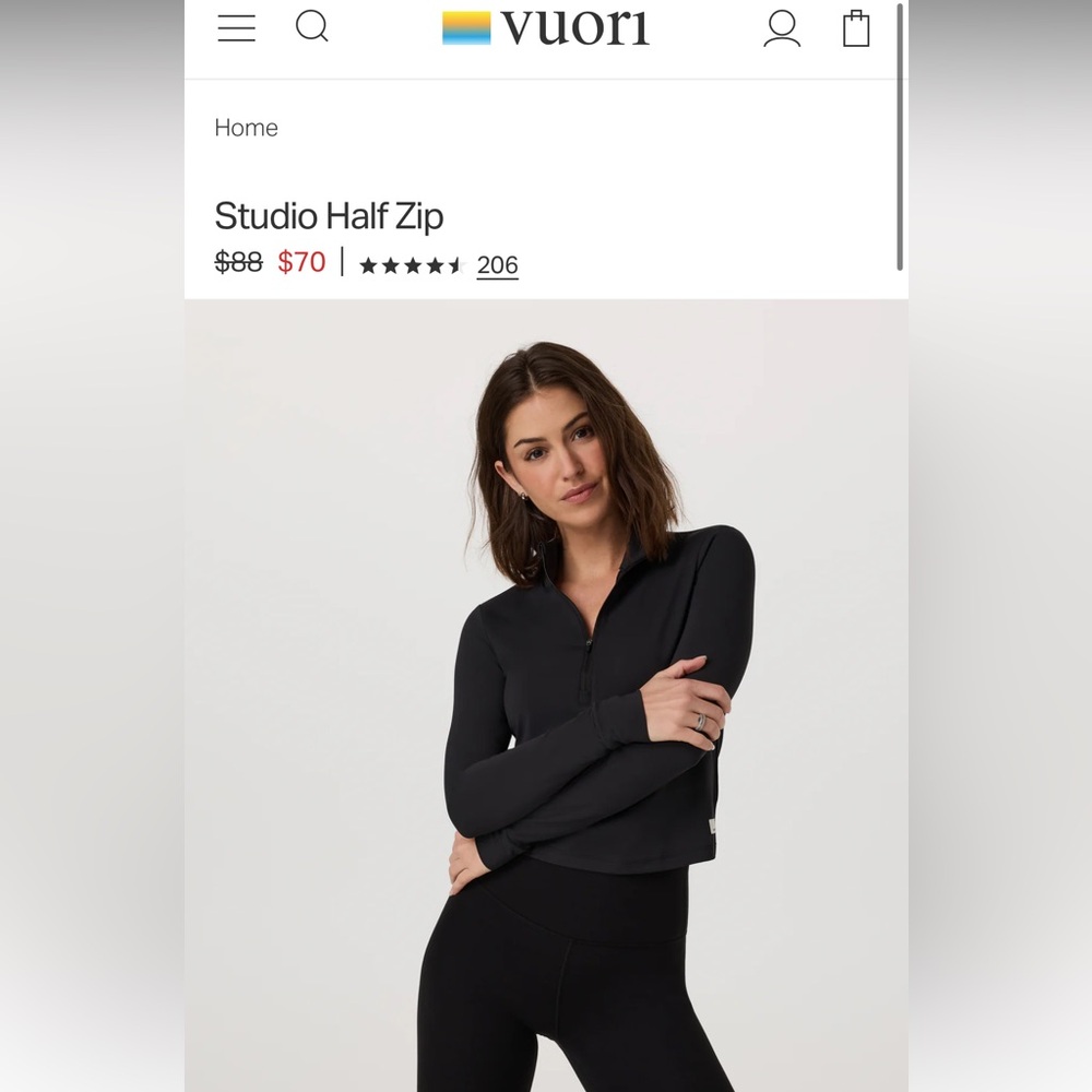 Vuori Women's Studio Half Zip Top
